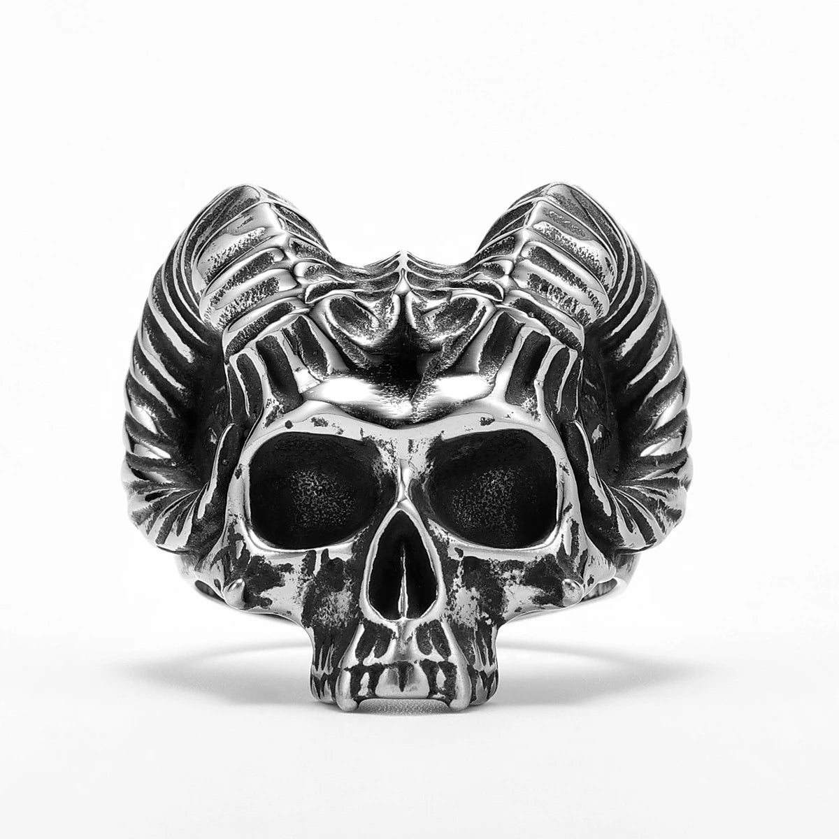 Gothic Satan Skull Men Rings Stainless Steel Women Jewelry Punk Retro New In Rock Fashion Accessories Gift Wholesale Dropshiping