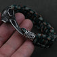 Wicca Skull Rune Bead Bracelet Odin Raven Stainless Steel Viking Bracelet Men Slavic Jewelry Vikings Accessories Vikingos Bangle