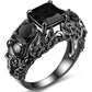 Gothic Jewelry Purple Red Black Crystal Unique Black Skull Rings for Women Halloween Christmas Gifts