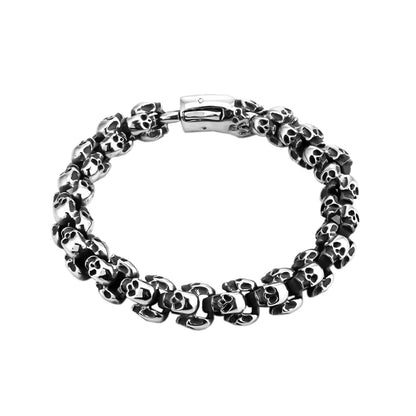 Gothic Vintage Stainless Steel Skull Bangle for Men Punk Trend Personalized Amulet Bracelets Fashion Jewelry Gifts Dropshipping