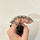 Cyberpunk Spinal Bone Ring Unisex Mechanical Spikes Movable Joint Metal Gothic Sharp Claw Finger Ring Jewelry Accessories Gifts