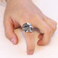 Punk Jewellery 316L Stainless Steel Men Ring Vintage Viking Skeleton Finger Band Rings With Crystal Eye Men's Jewelry Wholesale