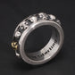 S925 Sterling Silver Rotating Spinner Skull Mens Rings Retro Punk Rock Style Aneis Vintage Fine Jewelry
