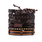 Fashion Viking Punk Bracelet For Men Hand Bracelets Multi-Layer Woven Skull Head Star Accessories Jewelry Leather Set Gifts