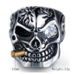 Punk Jewellery 316L Stainless Steel Men Ring Vintage Viking Skeleton Finger Band Rings With Crystal Eye Men's Jewelry Wholesale