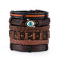 Fashion Viking Punk Bracelet For Men Hand Bracelets Multi-Layer Woven Skull Head Star Accessories Jewelry Leather Set Gifts