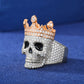 ICEDOUTBOX Moissanite Crown Skull Ring For Men Lab Diamond Sterling Silver Iced Out Hip Hop Rings for Woman Sparkling Jewelry