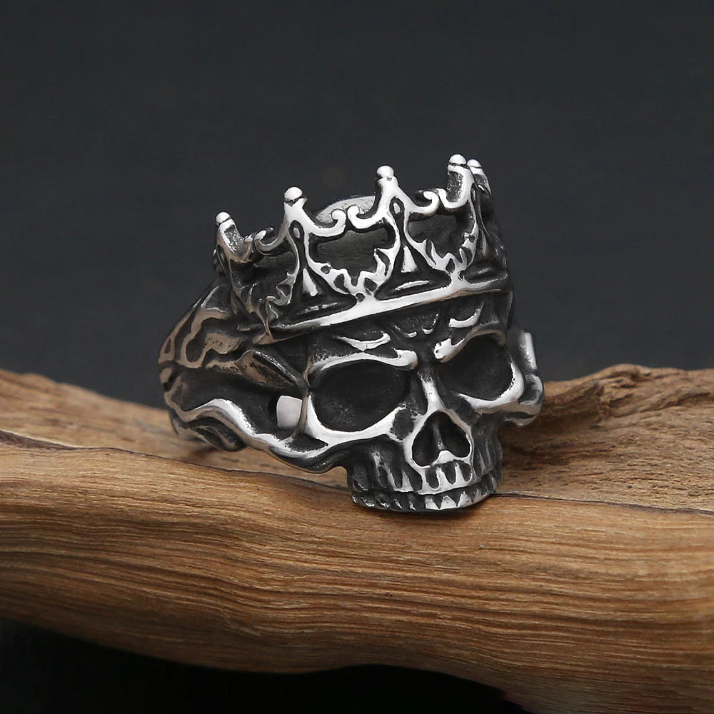 Vintage Gothic 316L Stainless Steel Skull Rings For Men Women Punk Hip Hop Motorcycle Band Jewelry Halloween Gifts Dropshipping