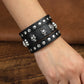 2024  Jewelry Handmade Weave Genuine Leather Bracelet Men Vintage Cuff Wide Leather Skull Bracelet Pulsera Hombre