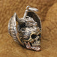 925 Sterling Silver Flying Dragon Punk Skull Pendant Details Biker Jewelry TA380