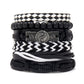 Fashion Bracelet Viking  Bracelet For Men Hand Bracelets Woven Skull Hand Jewelry Adjustable Leather Set viking man bracelet