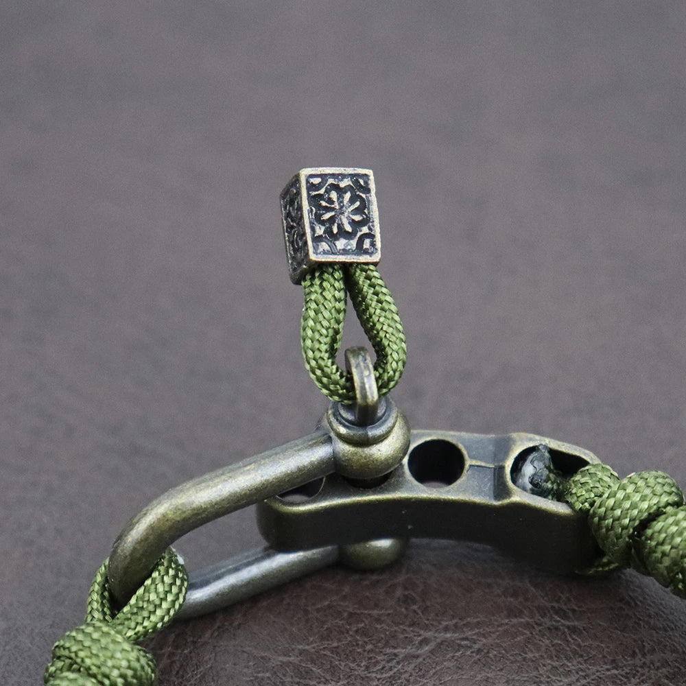 Retro Men's Skull Handmade Bracelet Gothic Skeleton Adjustable Woven Bangle Punk Motorcycle Amulet Jewelry Accessories Wholesale