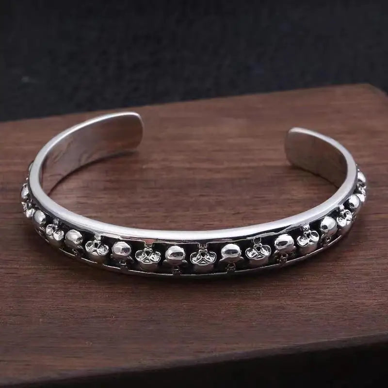 Fashionable Gothic style Skull Punk Bracelet Vintage Alloy Open Bracelet Handmade Jewelry Party Jewelry Gift