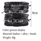 Fashion Bracelet Viking  Bracelet For Men Hand Bracelets Woven Skull Hand Jewelry Adjustable Leather Set viking man bracelet