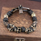 Retro Men's Skull Handmade Bracelet Gothic Skeleton Adjustable Woven Bangle Punk Motorcycle Amulet Jewelry Accessories Wholesale
