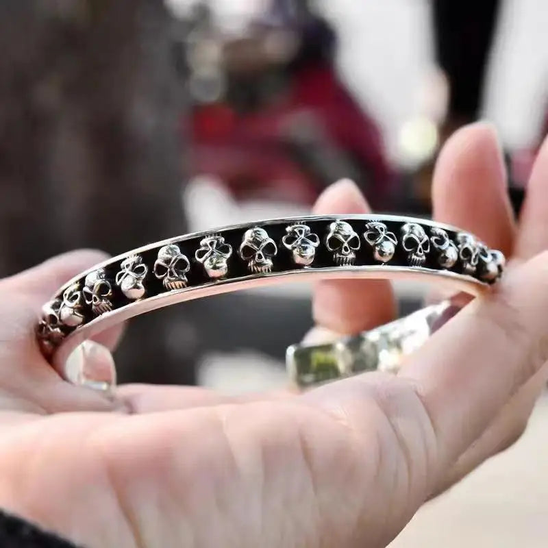 Fashionable Gothic style Skull Punk Bracelet Vintage Alloy Open Bracelet Handmade Jewelry Party Jewelry Gift