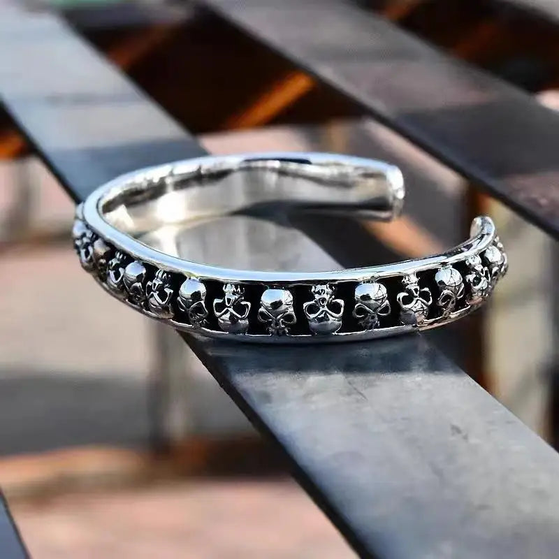 Fashionable Gothic style Skull Punk Bracelet Vintage Alloy Open Bracelet Handmade Jewelry Party Jewelry Gift