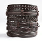 Fashion Viking Punk Bracelet For Men Hand Bracelets Multi-Layer Woven Skull Head Star Accessories Jewelry Leather Set Gifts