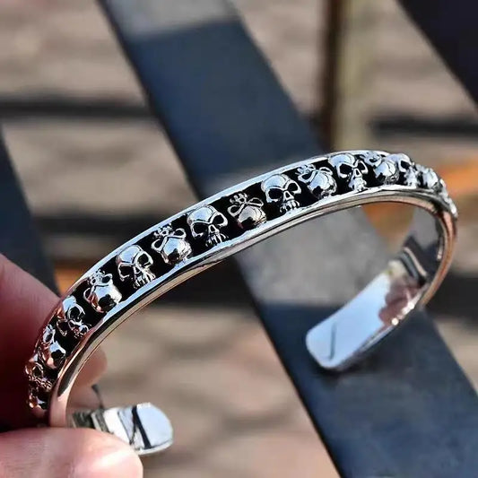 Fashionable Gothic style Skull Punk Bracelet Vintage Alloy Open Bracelet Handmade Jewelry Party Jewelry Gift