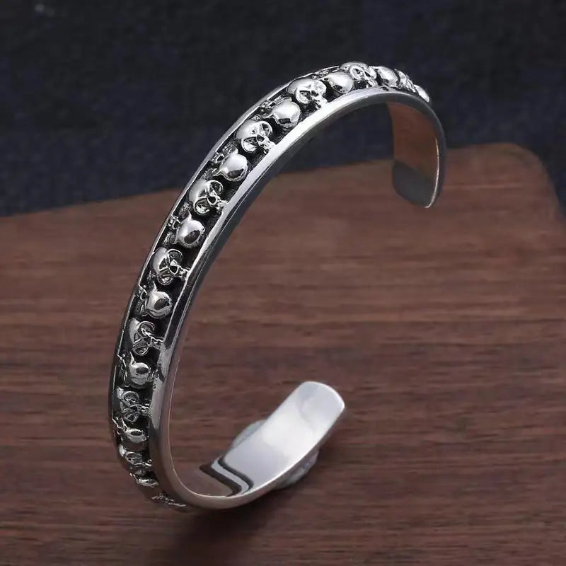 Fashionable Gothic style Skull Punk Bracelet Vintage Alloy Open Bracelet Handmade Jewelry Party Jewelry Gift