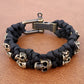 Retro Men's Skull Handmade Bracelet Gothic Skeleton Adjustable Woven Bangle Punk Motorcycle Amulet Jewelry Accessories Wholesale