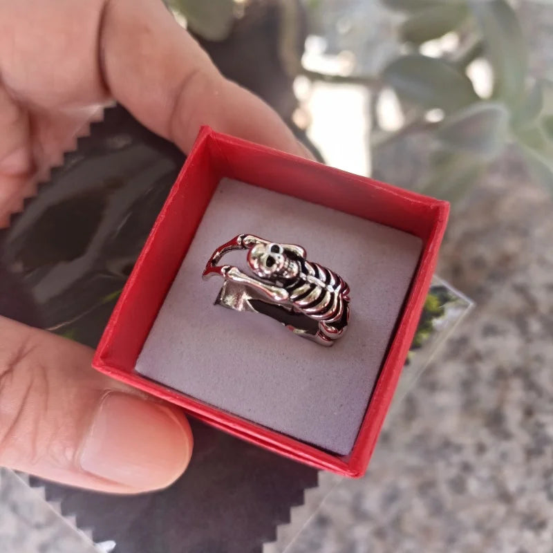 Buyee 925 Sterling Silver Big Open Ring for Men & Women Bold Design Statement Ring Unique Punk Fashion Jewelry Gift with Box