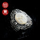 Total Weight 9.8g 1pc Women's Fashion Wide Face Ring 925 Pure Silvery Retro Gothic Style Skull Open Adjustable Ring Suitable for Daily Wear Halloween Surprise Gift First Choice, VIGG