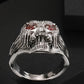 1 Luxurious Retro Skull Ring With Red Cubic Zirconia - Perfect Gift For Christmas, Anniversaries, Birthdays, And Halloween, Copper, Daily Wear, Easter
