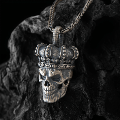 Skull Chain Necklace, Gothic Skull Silvery Necklace, Men'S Pendant, Skull Charm Necklace, Gift for Boyfriend