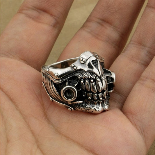 Mad Max-Inspired Men's Ring - Vintage Alloy Skull Mask Design, Perfect Birthday Gift for Him