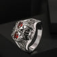 1 Luxurious Retro Skull Ring With Red Cubic Zirconia - Perfect Gift For Christmas, Anniversaries, Birthdays, And Halloween, Copper, Daily Wear, Easter