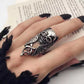 Skull Ring Vintage Punk Style Skull Feather Ring Rock Hip-hop Ring Birthday Gift For Women