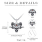 Skull Necklace for Men Satanic Necklace Skull Pendant Demon Necklace Satanic Baphomet Necklace Gothic Goat Head Jewelry Gift for Father's Day Mother's Day 925 Sterling Silver