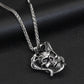 Trendy Hot Sale Double Snake Skull Pendant Necklace Popular Jewelry Retro Men's Necklace