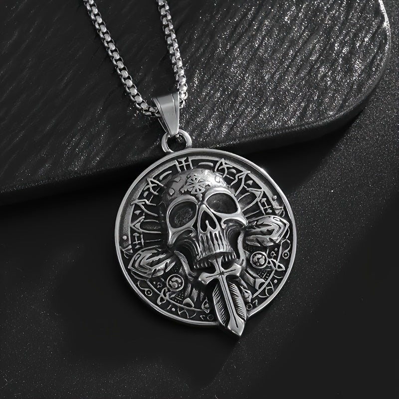 316L Stainless Steel Hell Judge Skull Men's Mighty Fashion Pendant
