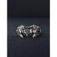 1pc Gothic Punk Skull Ring with Synthetic Zirconia, 925 Sterling Silver Adjustable Band, Halloween Bat and Spider Design Jewelry for Women and Men, All-Season Party Accessory