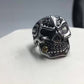 [Titanium Steel Skull Ring] Punk Style Titanium Steel Skull Ring - Glass Eye and Pipe Detail Single Ring