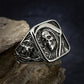 Stainless Steel Men's Ring - Vintage Punk Rock Style with Grim Reaper Skull Design, Single Piece