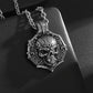 Men's Stainless Steel Gothic Skull Pendant Necklace - Hip Hop Punk Style with Intricate Design, Durable Titanium Steel Chain for Party Wear