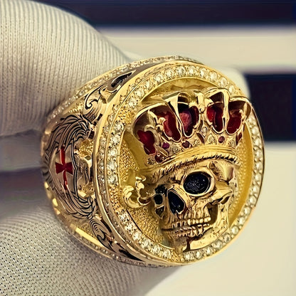Domineering Men's Fashion Crown Skull Ring, Hip-hop Punk Rock Ring, Domineering Men's Ring, Gift For Boyfriend's Father