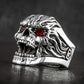 1 Luxurious Retro Skull Ring With Red Cubic Zirconia - Perfect Gift For Christmas, Anniversaries, Birthdays, And Halloween, Copper, Daily Wear, Easter