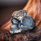 Stylish Men's Alloy Ring with Dragon Scale & Half Skull Design - Fashionable Single Piece