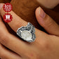 Total Weight 9.8g 1pc Women's Fashion Wide Face Ring 925 Pure Silvery Retro Gothic Style Skull Open Adjustable Ring Suitable for Daily Wear Halloween Surprise Gift First Choice, VIGG