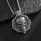 Funky Gothic Skull Pendant Necklace - 316L Stainless Steel, Plated White K, Non-Magnetic No Mosaic Jewelry for Men