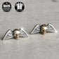 2pc925 Pure Silvery, Silvery Weight About 1g, Skull Wings Earrings, Retro Gothic Punk Style Halloween Party Earrings, Exquisite Holiday Gift