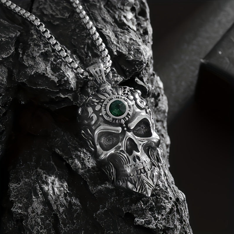 316L Stainless Steel Hell Skeleton Monk Pendant Men's Fashionable And Domineering Necklace