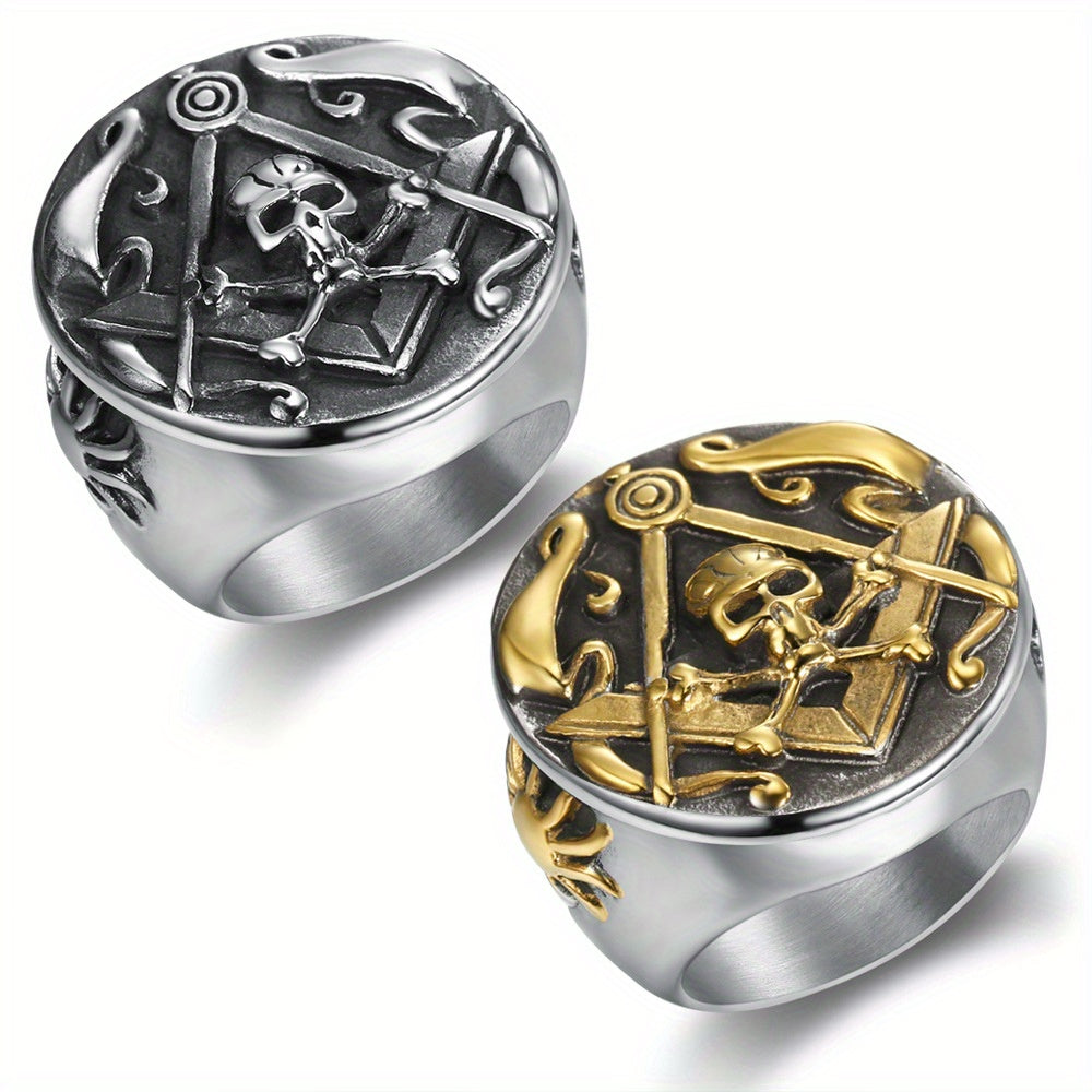 European and American fashion, popular, retro, domineering skull head AG ring, light luxury, trendy, high-end, versatile ring, suitable for daily wear, a gift for friends, boyfriends, and husbands
