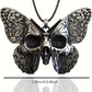 Butterfly with Skull Necklace, Punk Retro Gothic Butterfly with Skull Necklace Nature & Gothic Style Enthusiasts