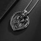 Men's Hip Hop Punk Crown Skull Pendant - 316L Stainless Steel, Antique Silvery Finish