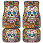 Sugar skull dia de los muertos calaveras Car Seat Covers, day of the dead car mats, sugar skull car accessories, skull car seat covers mats